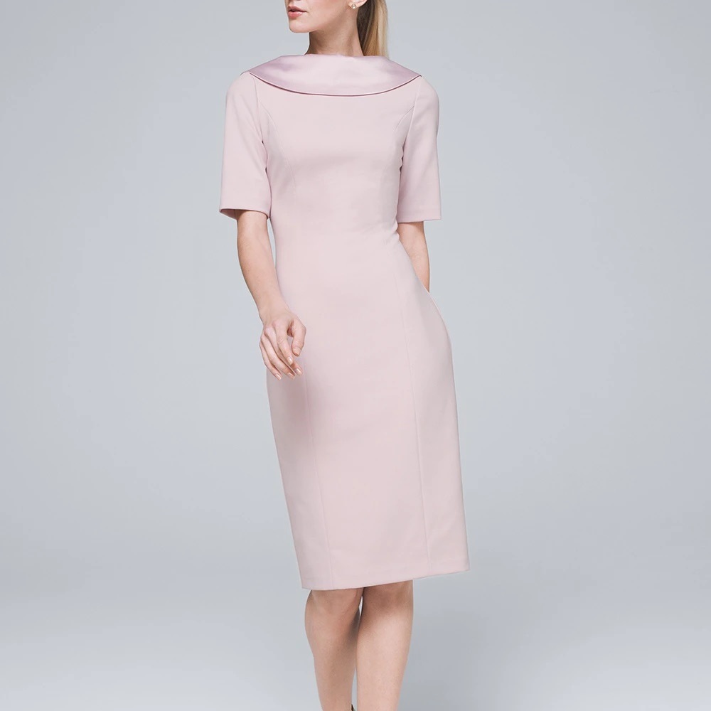 White House Black Market Satin Collar Sheath Dress